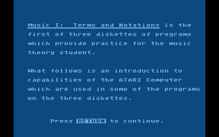 Music I - Terms and Notations atari screenshot