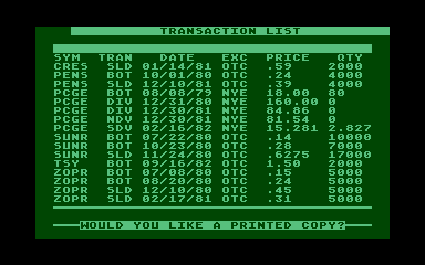 Stock Management atari screenshot