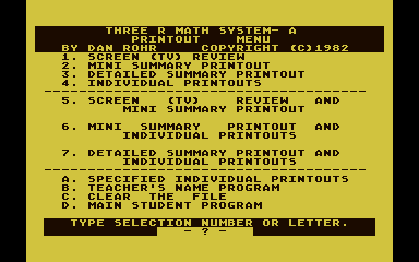 Three R Math Classroom Kit atari screenshot