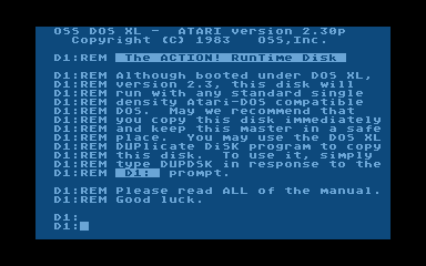 Action! RunTime Package atari screenshot