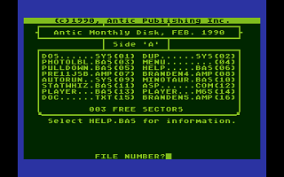 Antic magazine disk February/March 1990, Vol.8, No.8 atari screenshot