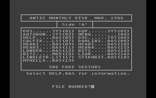 Antic magazine disk March 1986, Vol.4, No.11 — screenshot 1