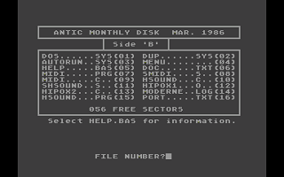 Antic magazine disk March 1986, Vol.4, No.11 atari screenshot