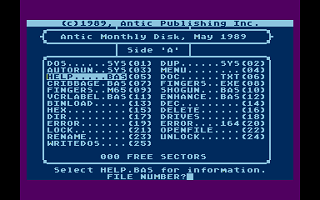 Antic magazine disk May 1989, Vol. 8, No. 1 — screenshot 1