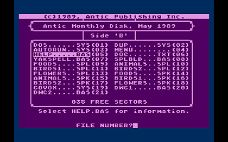 Antic magazine disk May 1989, Vol. 8, No. 1 atari screenshot