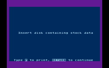 Stock Charting atari screenshot