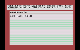 Home Filing Manager (The) atari screenshot