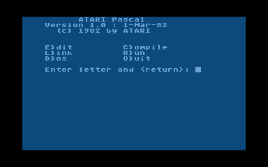 Atari Pascal Language System — screenshot 1