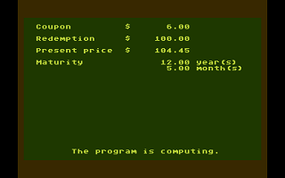 Bond Analysis atari screenshot