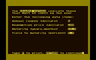 Bond Analysis atari screenshot