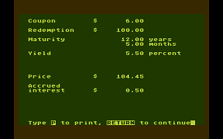 Bond Analysis atari screenshot