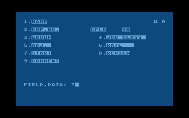 Computerized Card File atari screenshot