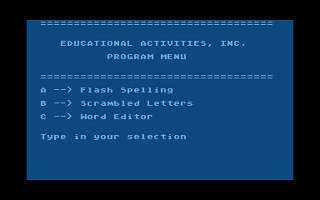 Scrambled Letters / Flash Spelling atari screenshot