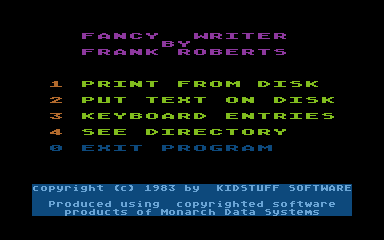 Fancy Writer atari screenshot