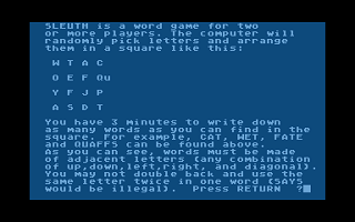 Sleuth atari screenshot