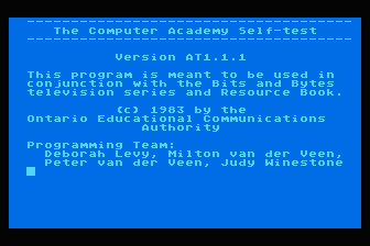 Academy on Computers - Atari Self-Tests — screenshot 1