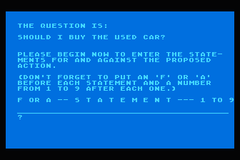 ADAM - Automatic Decision Assistance Manager