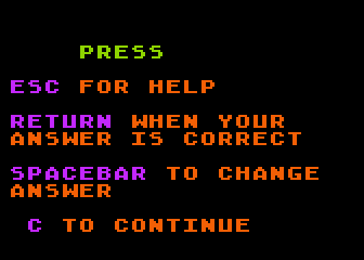 Addition of Fractions atari screenshot