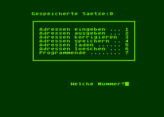 Adressverwaltung atari screenshot
