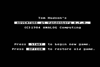 Adventure at Vandenberg AFB atari screenshot