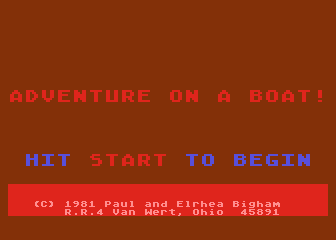 Adventure on a Boat atari screenshot