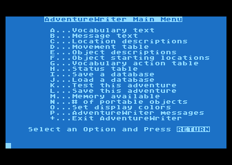 AdventureWriter atari screenshot