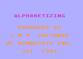 Alphabetizing atari screenshot
