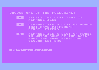 Alphabetizing atari screenshot