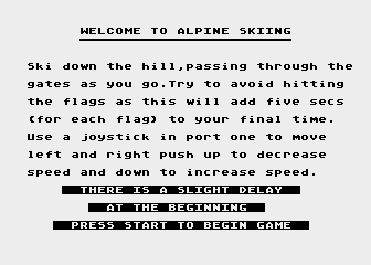 Alpine Skiing atari screenshot