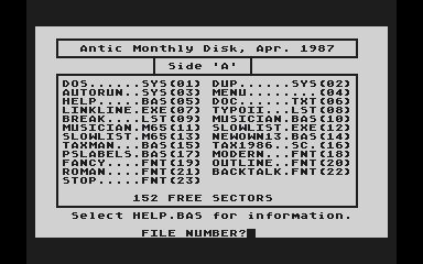 Antic magazine disk April 1987, Vol.5, No.12