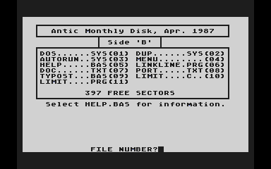 Antic magazine disk April 1987, Vol.5, No.12 atari screenshot