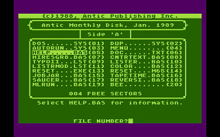 Antic magazine disk January 1989, Vol.7, No.9