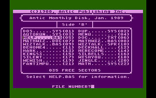 Antic magazine disk January 1989, Vol.7, No.9 atari screenshot