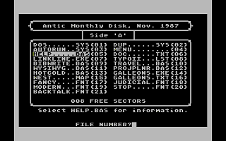 Antic magazine disk November 1987, Vol.6, No.7