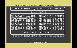 Antic magazine disk September 1988, Vol.7, No.5