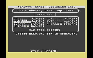 Antic magazine disk September 1988, Vol.7, No.5 atari screenshot