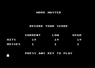 Arcademic Skill Builders - Word Master atari screenshot