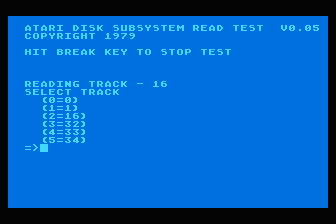 Atari Disk Subsystem Read Test — screenshot 1