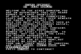 Atari Dungeon atari screenshot