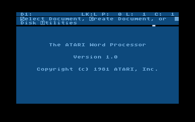 Atari Word Processor atari screenshot