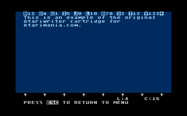 AtariWriter atari screenshot