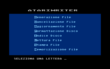 AtariWriter atari screenshot