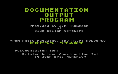 Atariwriter Printer Drivers atari screenshot