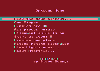 Atartris atari screenshot