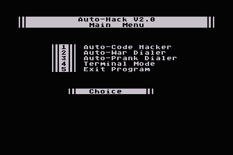 Auto-Hack V2.0 atari screenshot