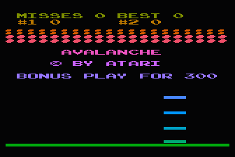 Avalanche atari screenshot