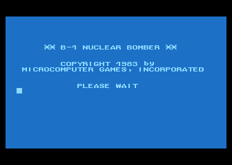 B-1 Nuclear Bomber atari screenshot