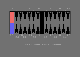 Backgammon atari screenshot