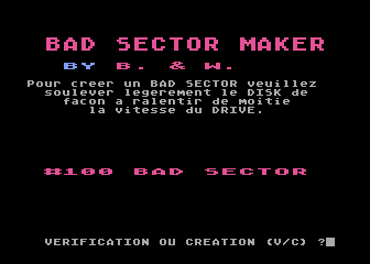 Bad Sector Maker atari screenshot