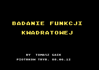 Badanie Funkcji Kwadratowej atari screenshot
